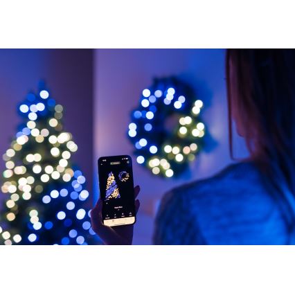 Twinkly - LED RGB Dimmable Christmas wreath PRE-LIT WREATH 50xLED d. 61cm Wi-Fi