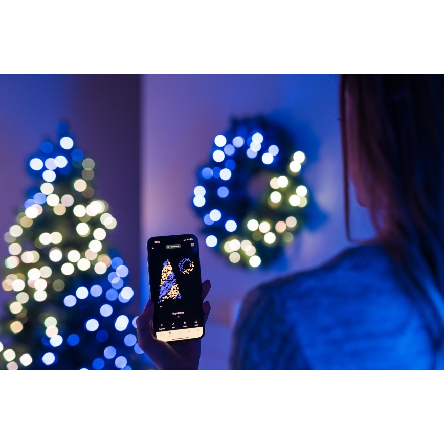 Twinkly - LED RGB Dimmable Christmas wreath PRE-LIT WREATH 50xLED d. 61cm Wi-Fi