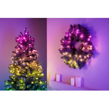 Twinkly - LED RGB Dimmable Christmas wreath PRE-LIT WREATH 50xLED d. 61cm Wi-Fi