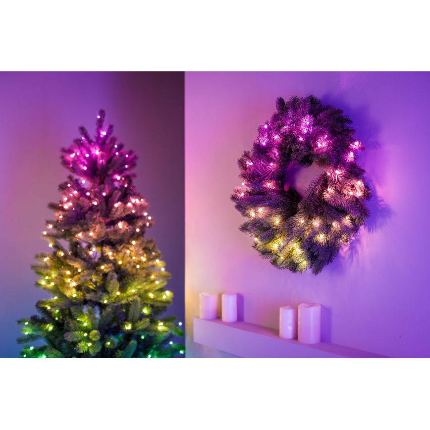 Twinkly - LED RGB Dimmable Christmas wreath PRE-LIT WREATH 50xLED d. 61cm Wi-Fi