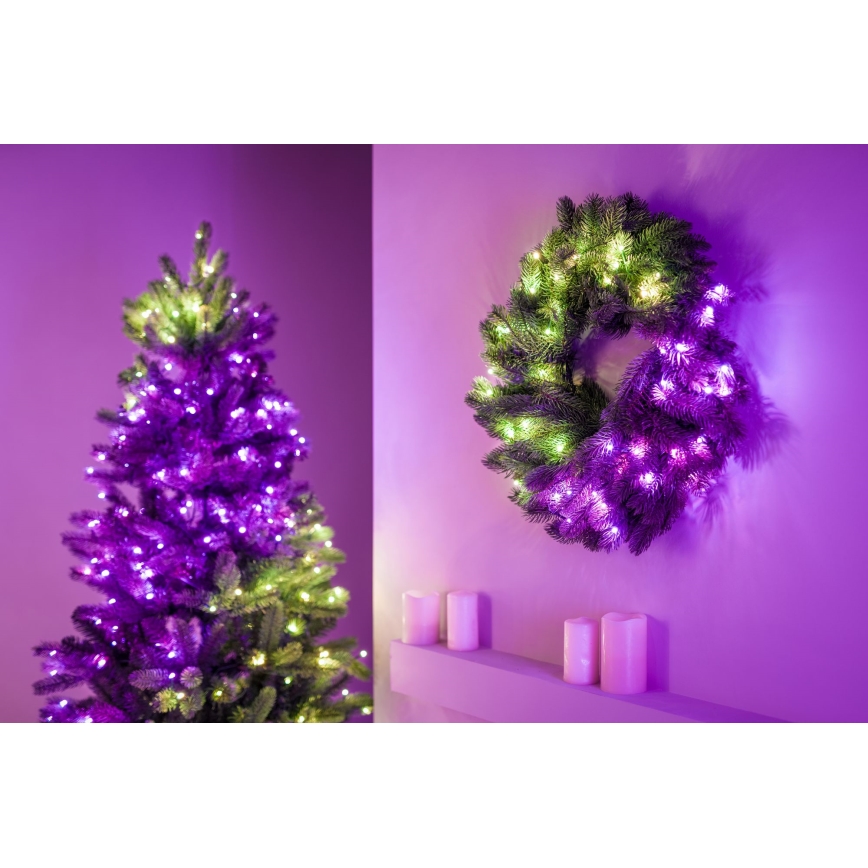 Twinkly - LED RGB Dimmable Christmas wreath PRE-LIT WREATH 50xLED d. 61cm Wi-Fi