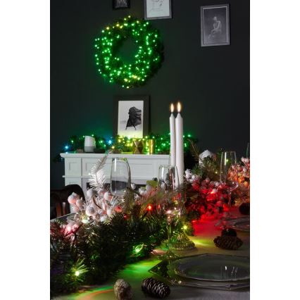 Twinkly - LED RGB Dimmable Christmas wreath PRE-LIT WREATH 50xLED d. 61cm Wi-Fi