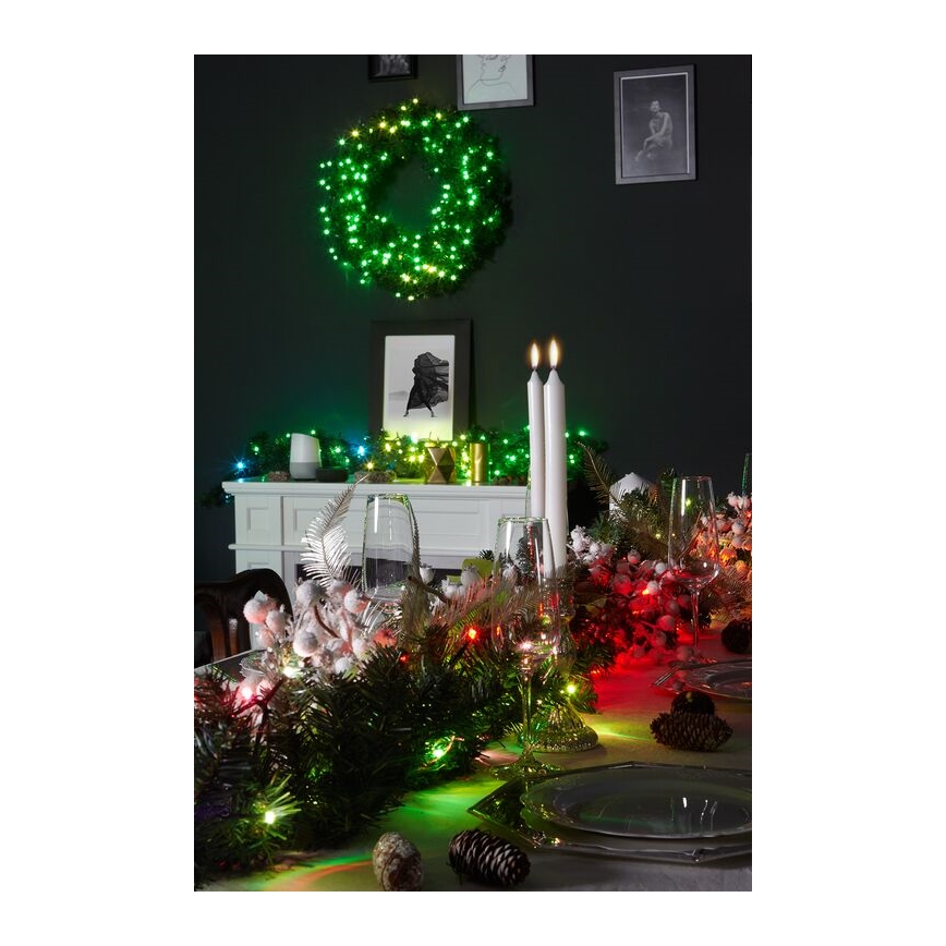 Twinkly - LED RGB Dimmable Christmas wreath PRE-LIT WREATH 50xLED d. 61cm Wi-Fi
