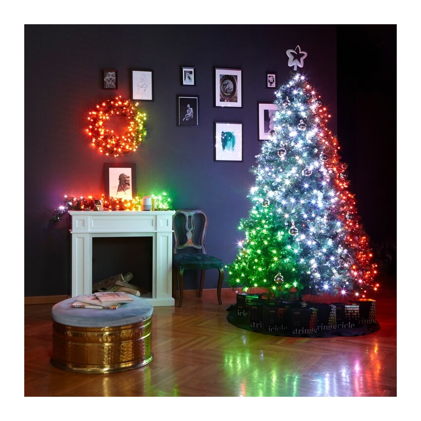 Twinkly - LED RGB Dimmable Christmas wreath PRE-LIT WREATH 50xLED d. 61cm Wi-Fi