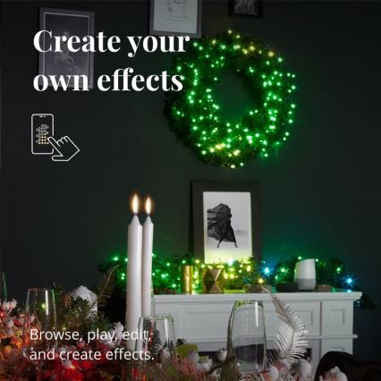 Twinkly - LED RGB Dimmable Christmas wreath PRE-LIT WREATH 50xLED d. 61cm Wi-Fi