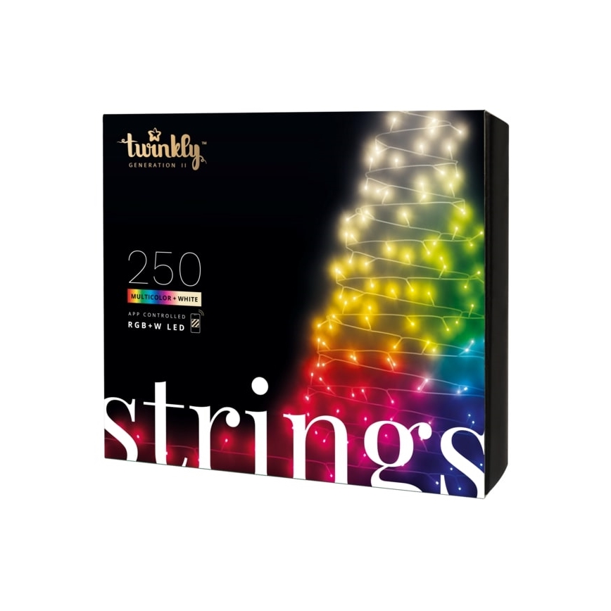 Twinkly - LED RGBW Dimmable Outdoor STRINGS, 250 LEDs, 23.5 m, IP44, Wi-Fi