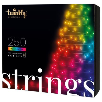 Twinkly - LED RGB Dimmable outdoor christmas chain STRINGS 250xLED 23,5m IP44 Wi-Fi