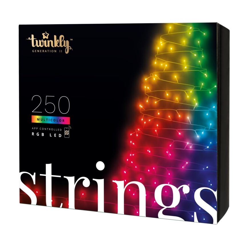 Twinkly - LED RGB Dimmable outdoor christmas chain STRINGS 250xLED 23,5m IP44 Wi-Fi