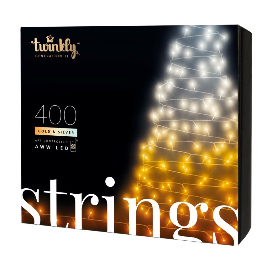 Twinkly - LED Dimmable outdoor christmas chain STRINGS 400xLED 35,5m IP44 Wi-Fi
