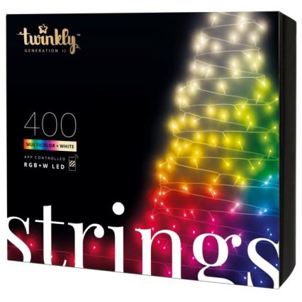 Twinkly - LED RGBW Dimmable outdoor christmas chain STRINGS 400xLED 35,5m IP44 Wi-Fi
