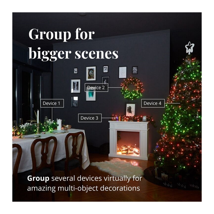 Twinkly - LED RGB Dimmable outdoor christmas chain STRINGS 400xLED 35,5m IP44 Wi-Fi