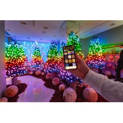 Twinkly - LED RGBW Dimmable outdoor Christmas chain STRINGS 600xLED 51,5m IP44 Wi-Fi
