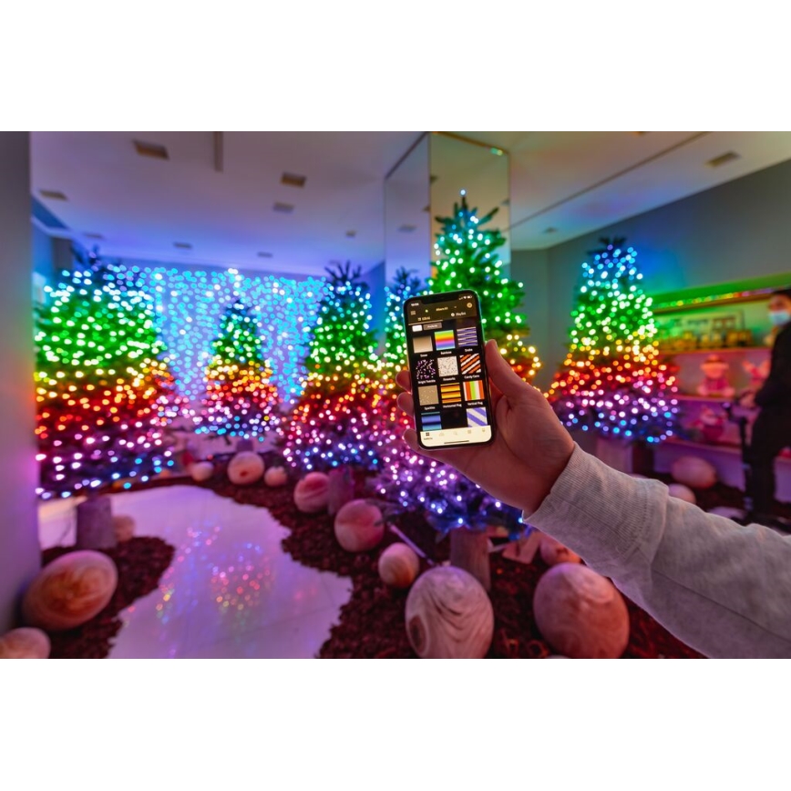 Twinkly - LED RGBW Dimmable outdoor Christmas chain STRINGS 600xLED 51,5m IP44 Wi-Fi