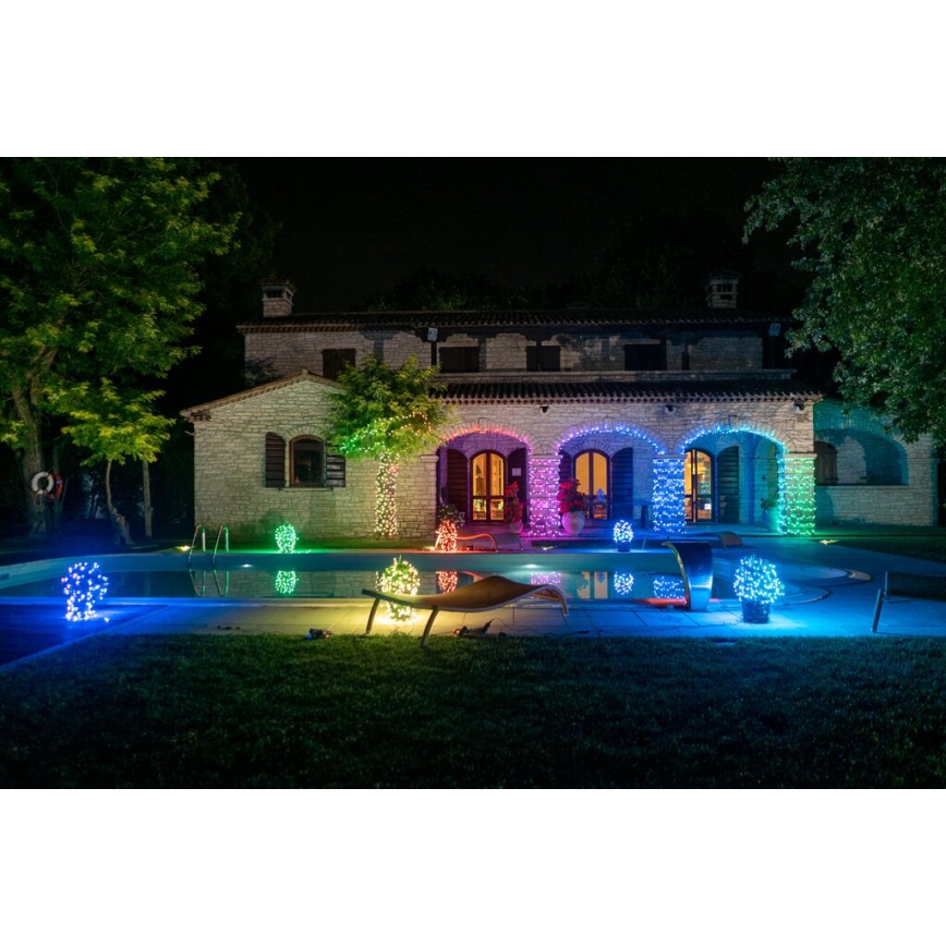 Twinkly - LED RGBW Dimmable outdoor Christmas chain STRINGS 600xLED 51,5m IP44 Wi-Fi