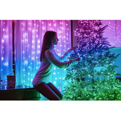 Twinkly - LED RGBW Dimmable outdoor Christmas chain STRINGS 600xLED 51,5m IP44 Wi-Fi
