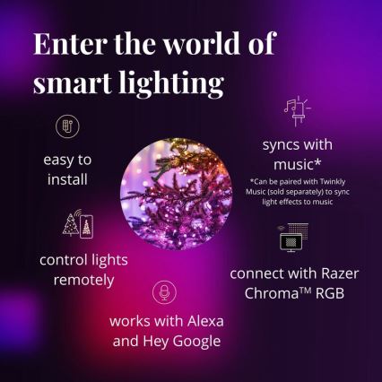 Twinkly - LED RGBW Dimmable outdoor Christmas chain STRINGS 600xLED 51,5m IP44 Wi-Fi