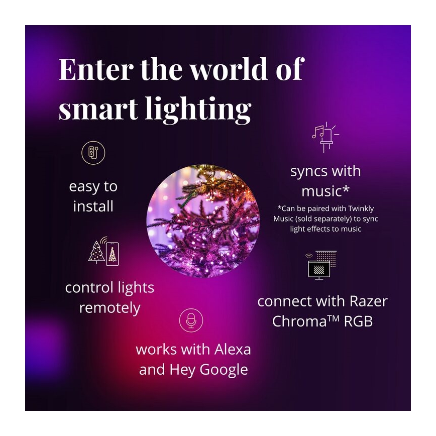 Twinkly - LED RGBW Dimmable outdoor Christmas chain STRINGS 600xLED 51,5m IP44 Wi-Fi