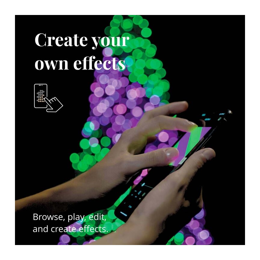 Twinkly - LED RGBW Dimmable outdoor Christmas chain STRINGS 600xLED 51,5m IP44 Wi-Fi