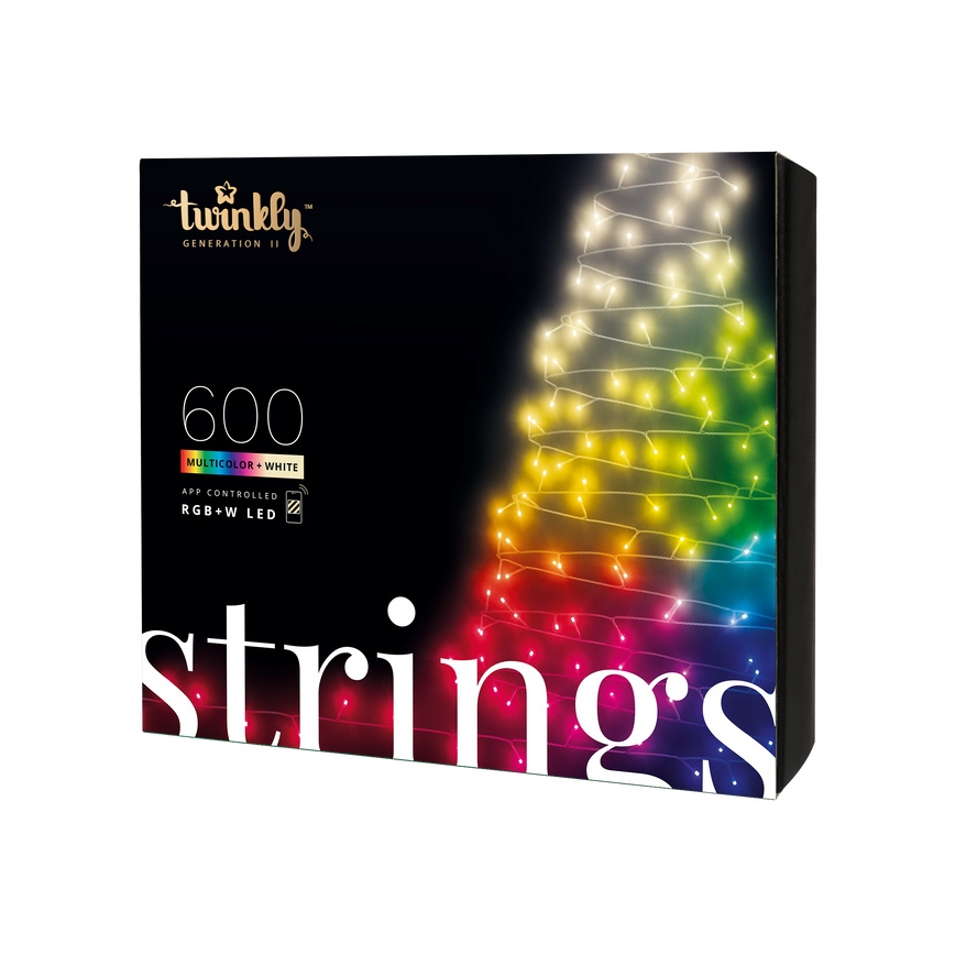Twinkly - LED RGBW Dimmable outdoor Christmas chain STRINGS 600xLED 51,5m IP44 Wi-Fi