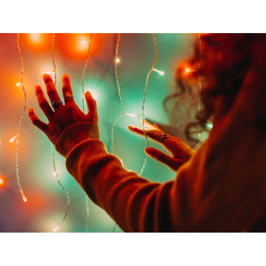 Twinkly - LED RGBW Dimmable outdoor Christmas curtain CURTAIN 210xLED 6,1m IP44 Wi-Fi