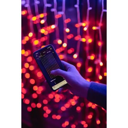 Twinkly - LED RGBW Dimmable outdoor Christmas curtain CURTAIN 210xLED 6,1m IP44 Wi-Fi