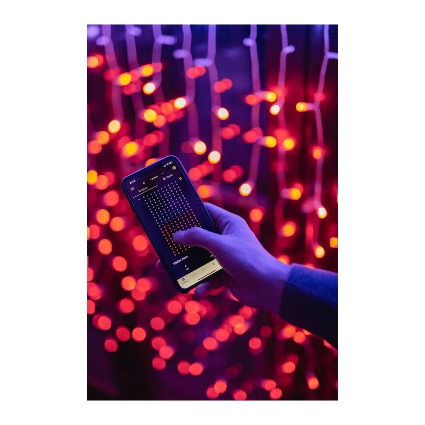 Twinkly - LED RGBW Dimmable outdoor Christmas curtain CURTAIN 210xLED 6,1m IP44 Wi-Fi