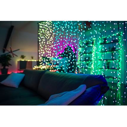 Twinkly - LED RGBW Dimmable outdoor Christmas curtain CURTAIN 210xLED 6,1m IP44 Wi-Fi