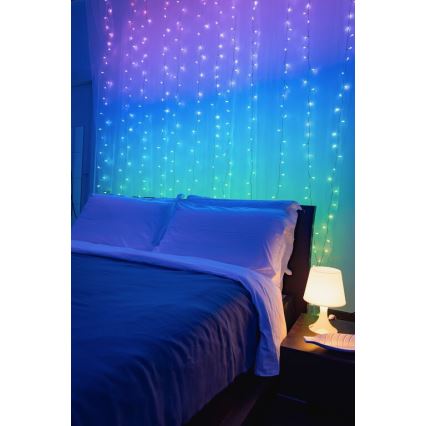 Twinkly - LED RGBW Dimmable outdoor Christmas curtain CURTAIN 210xLED 6,1m IP44 Wi-Fi