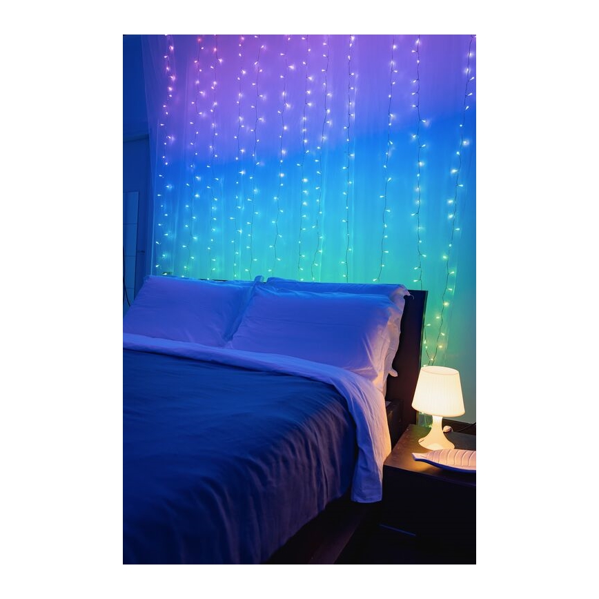 Twinkly - LED RGBW Dimmable outdoor Christmas curtain CURTAIN 210xLED 6,1m IP44 Wi-Fi