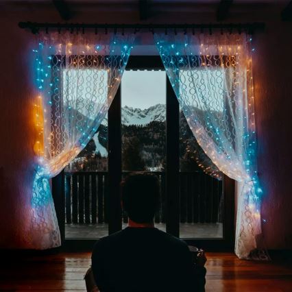 Twinkly - LED RGBW Dimmable outdoor Christmas curtain CURTAIN 210xLED 6,1m IP44 Wi-Fi