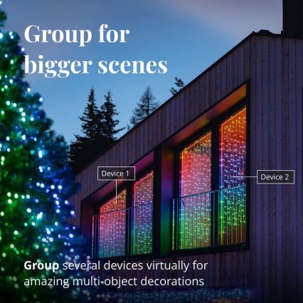 Twinkly - LED RGBW Dimmable outdoor Christmas curtain CURTAIN 210xLED 6,1m IP44 Wi-Fi