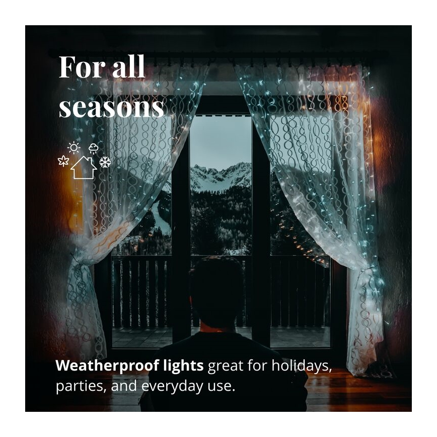 Twinkly - LED RGBW Dimmable outdoor Christmas curtain CURTAIN 210xLED 6,1m IP44 Wi-Fi
