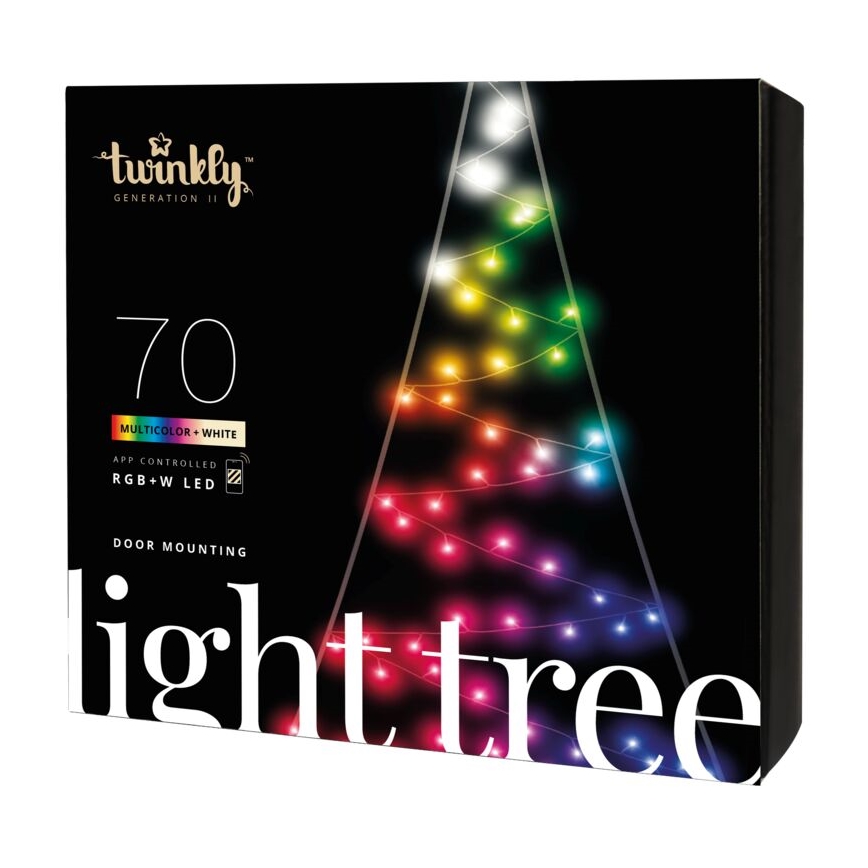 Twinkly - LED RGBW Dimmable outdoor Christmas tree LIGHT TREE 70xLED IP44 Wi-Fi