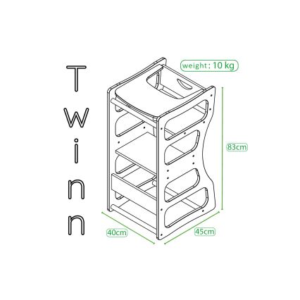 TWINN Learning Tower 83 x 45 cm, Brown