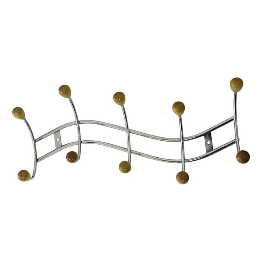 TWIST wall-mounted coat rack 17x44 cm, polished chrome