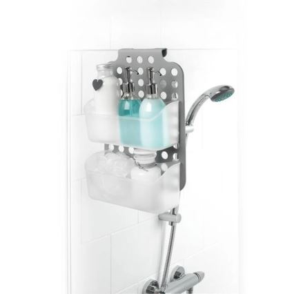 Two-tier hanging shower shelf 12x35,5 cm grey/white