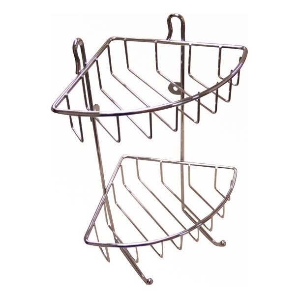 Two-tier shower wall shelf 22,5x30 cm shiny chrome