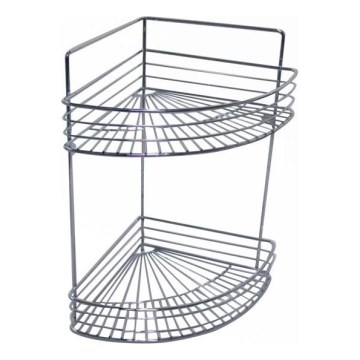 Two-tier shower wall shelf 30,6x37,5 cm shiny chrome