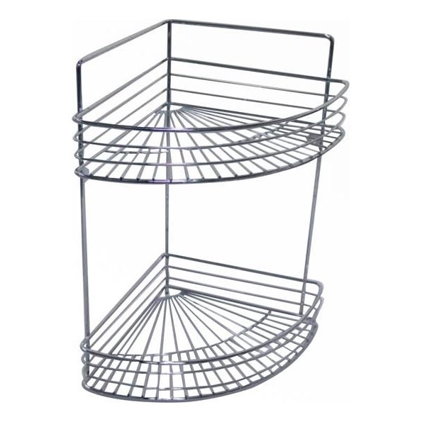 Two-tier shower wall shelf 30,6x37,5 cm shiny chrome