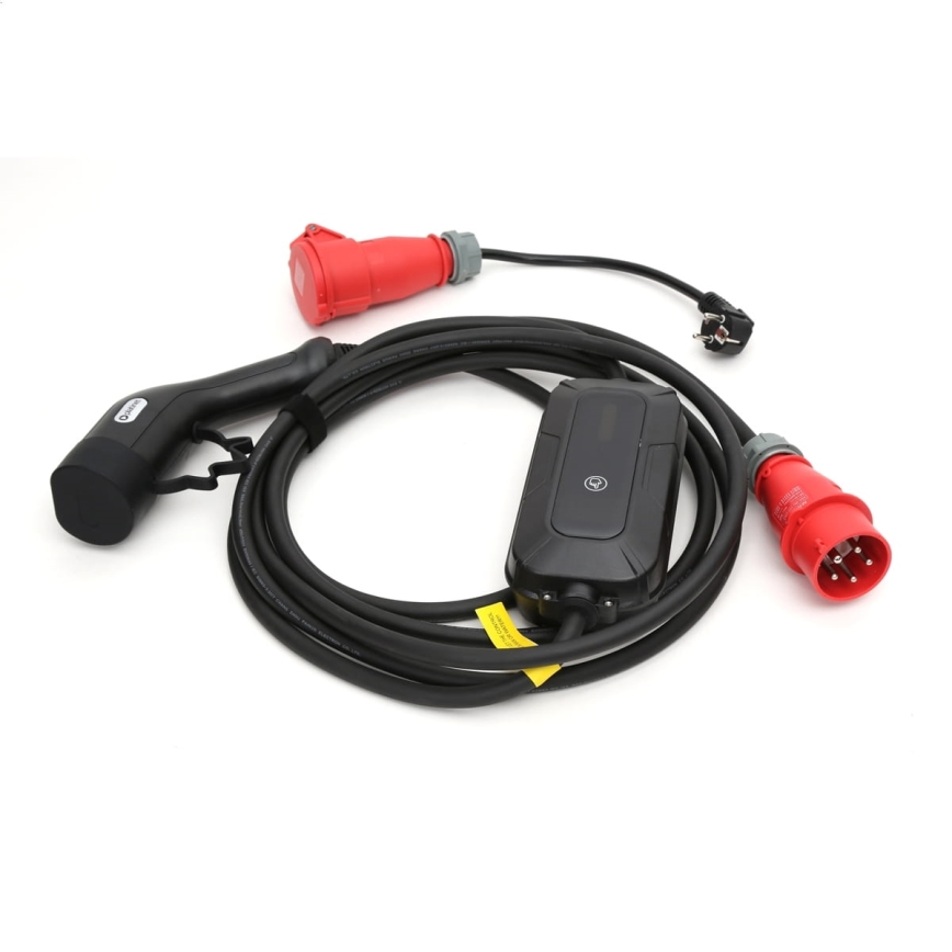 Travel charging station for EV/PHEV, AC Type 2, 32A/400V, 22 kW, IP55, 7 m + 230V 3.7 kW adapter + carrying case