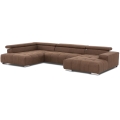 U-shaped corner lounge suite TROPEA brown