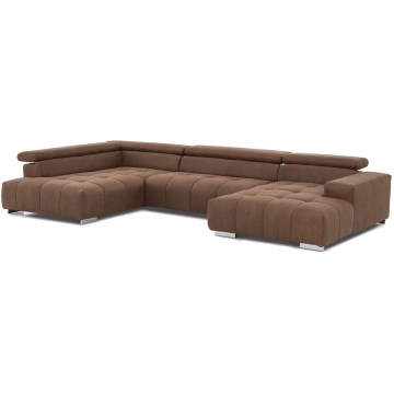 U-shaped corner lounge suite TROPEA brown