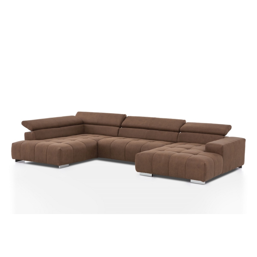 U-shaped corner lounge suite TROPEA brown