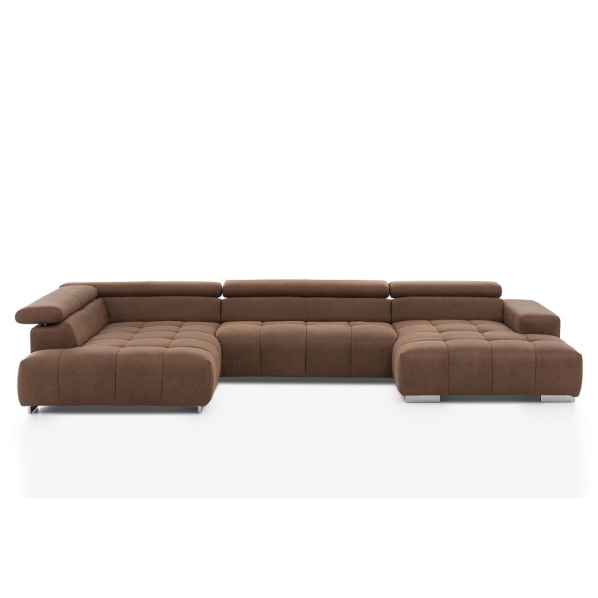 U-shaped corner lounge suite TROPEA brown