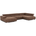 U-shaped corner lounge suite TROPEA brown