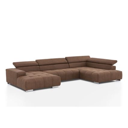 U-shaped corner lounge suite TROPEA brown