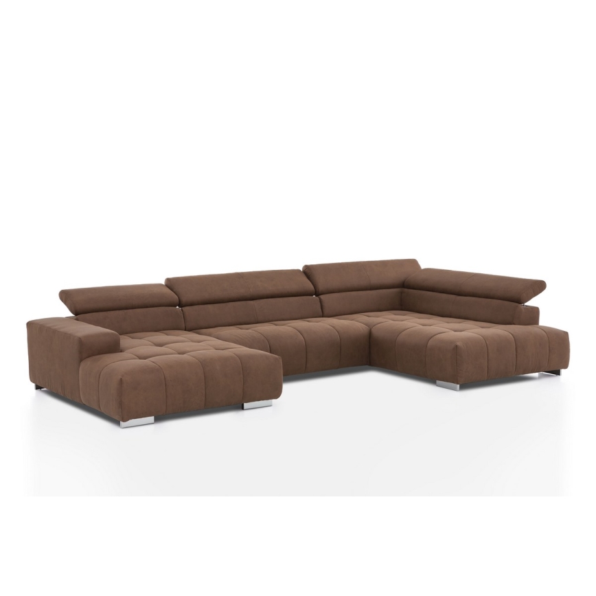 U-shaped corner lounge suite TROPEA brown
