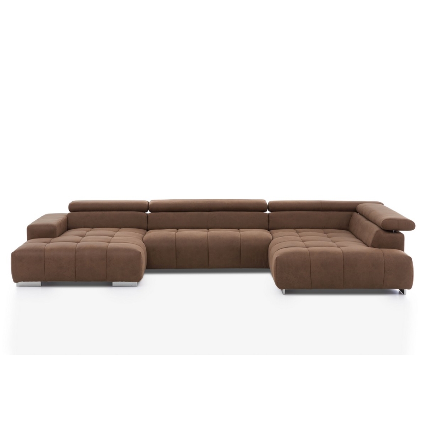 U-shaped corner lounge suite TROPEA brown