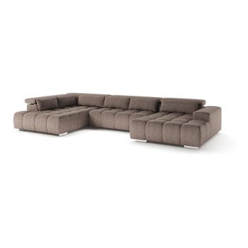U-shaped corner lounge suite with headrests TROPEA beige