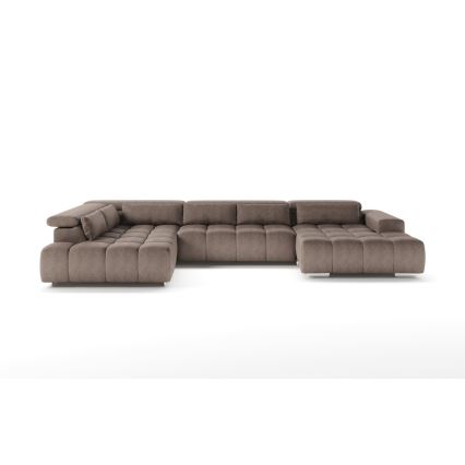 U-shaped corner lounge suite with headrests TROPEA beige